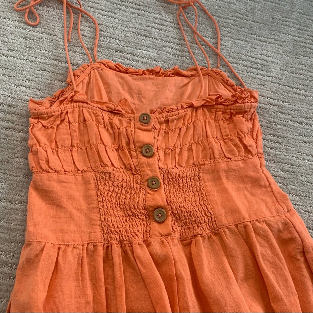 Free People Orange Linen Dress - Picture 10 of 12